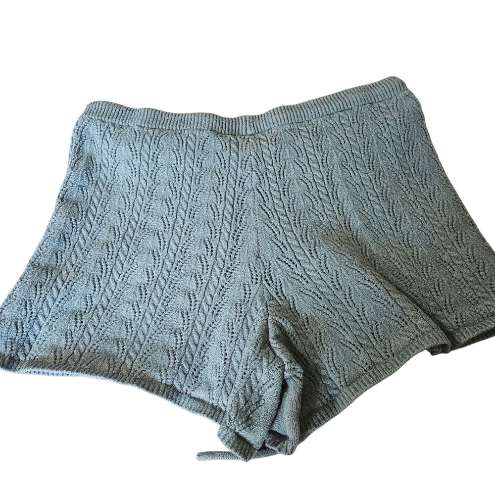 Saturday Sunday Anthropologie Knit Shorts Drawstring Waist Comfy‎ Teal Women's M